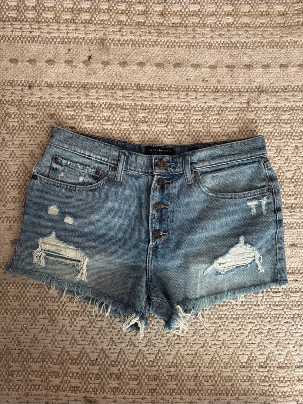 Lucky Brand Light Blue Distressed Denim Cutoff Shorts
